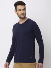 Solid V-Neck Full Sleeves T-shirt